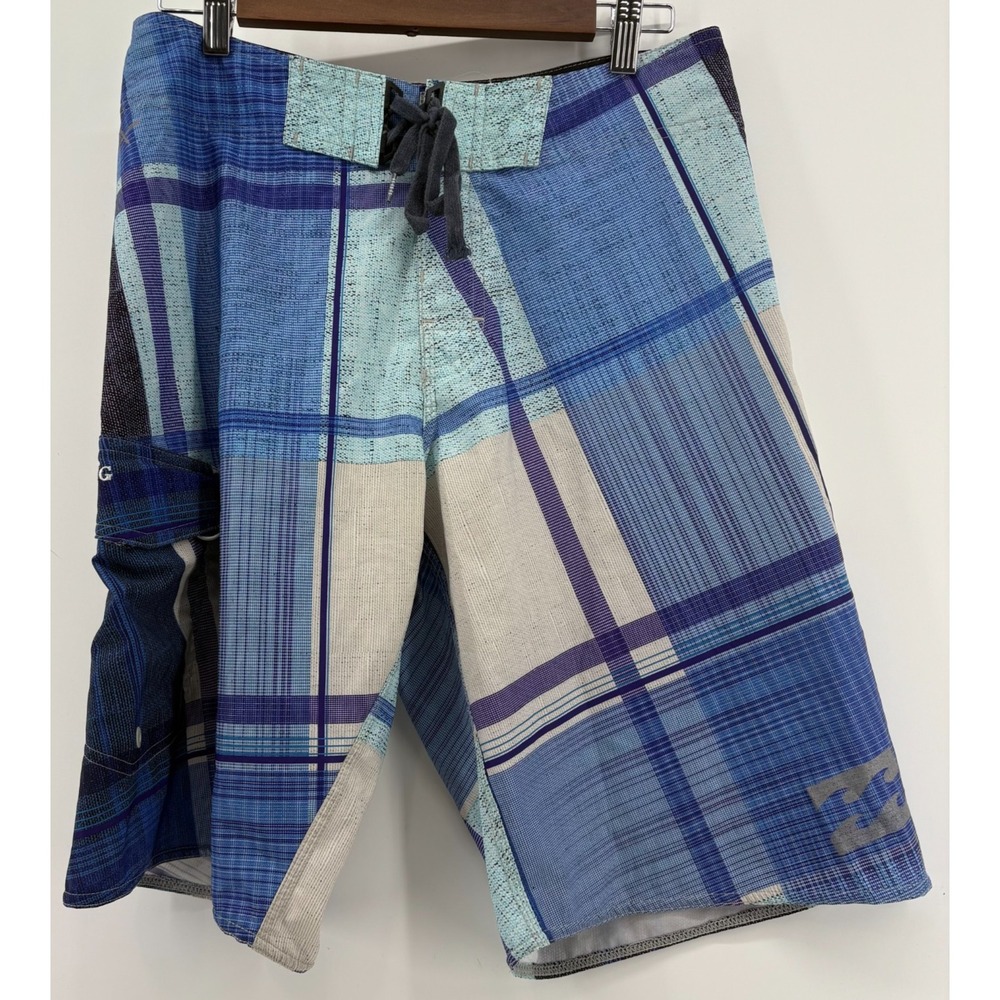 Billabong Board Shorts Mens Multicolor Plaid Zero Gravity Platinum X Stretch 30
